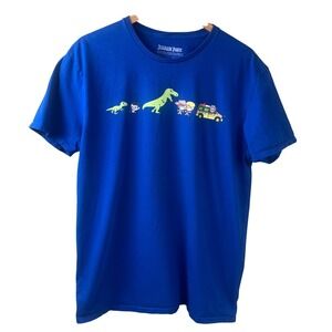 Loot Crate Jurassic Park Blue Chibi Graphic Dinosaur Short Sleeve TShirt XL Read